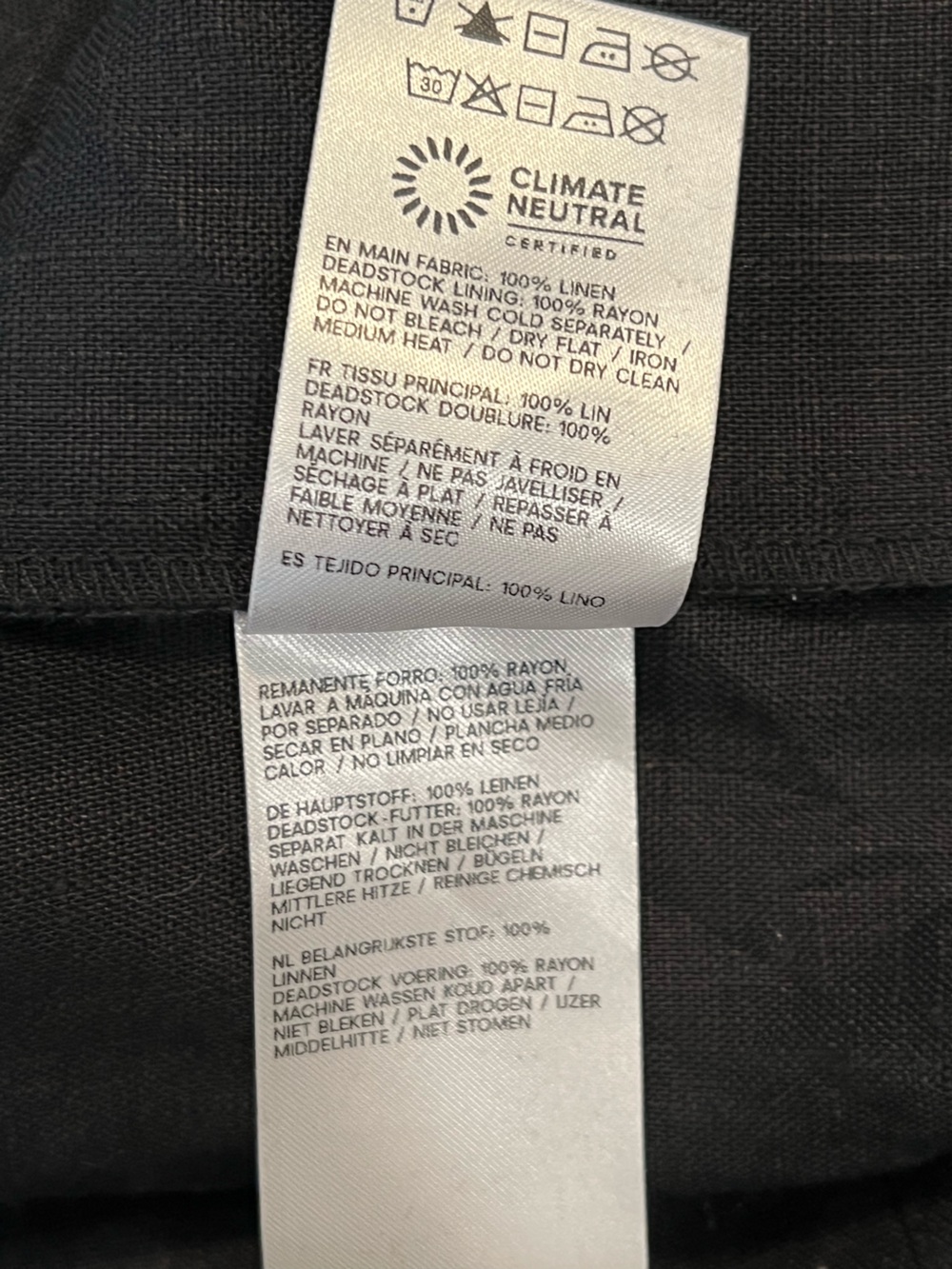 Reformation Asher Linen Dress Black Midi size 10 - Picture 8 of 8